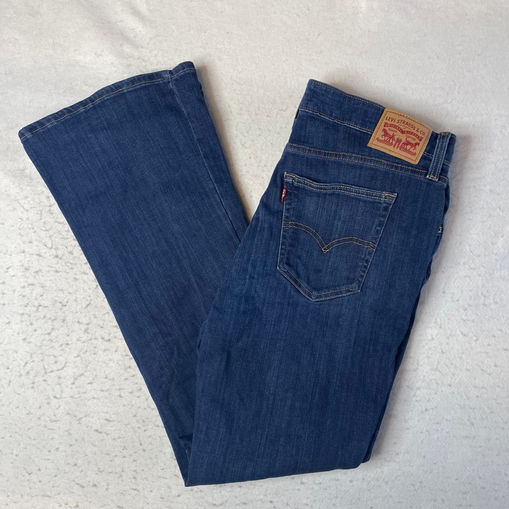 Levi's 726 Flare Jeans Womens 33x32 Dark Blue High Rise‎ Stretch